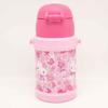 OSK Hello Kitty Sakura Stainless Steel Bottle with Straw, Pink [SBR-450S] with Shoulder Strap