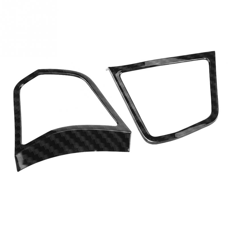 2pcs Car Styling Interior Steering Wheel Button Cover Trim Frame Carbon Fiber for BMW 5 Series F10 2011 2012 2013 2014 2015