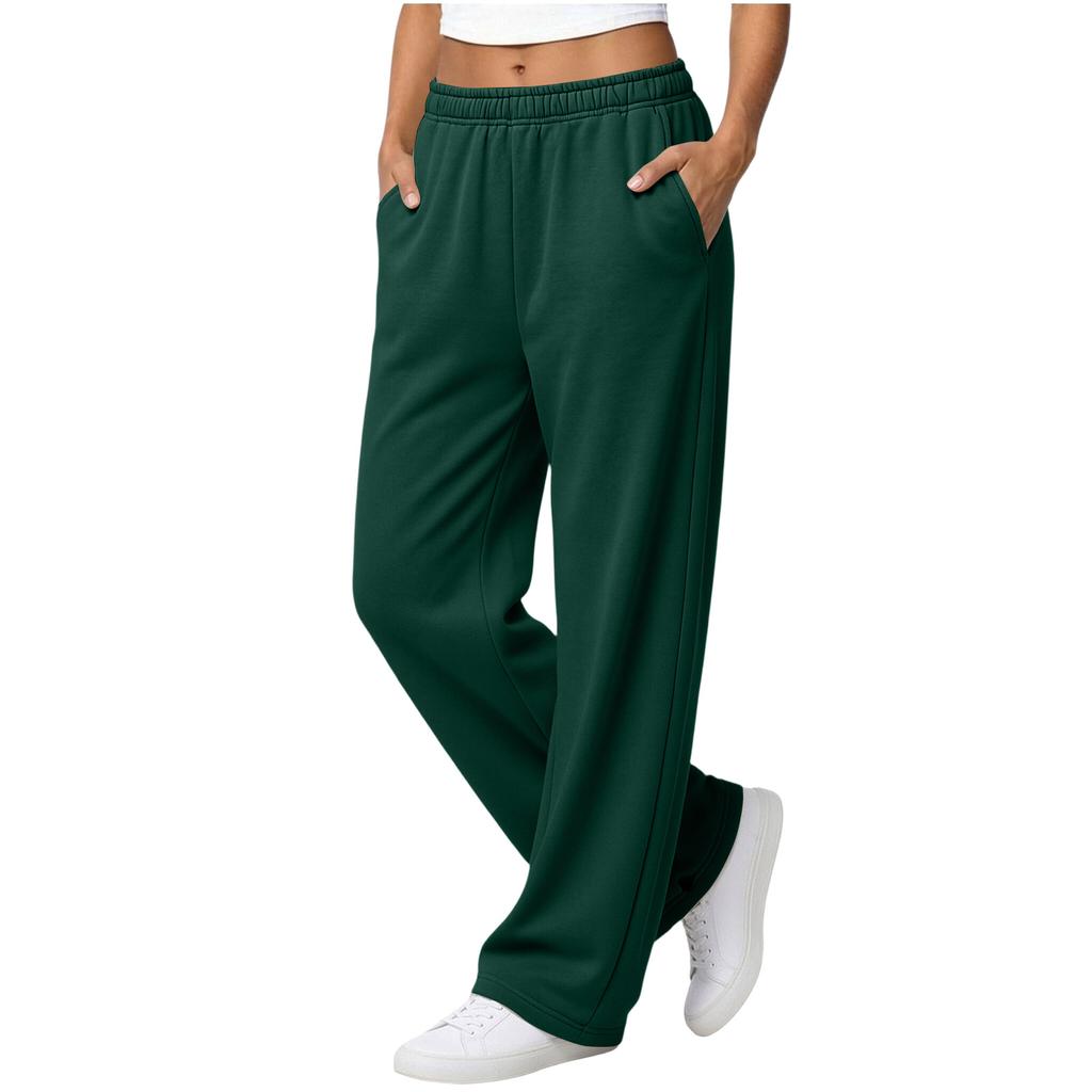 Women's Casual -Lined Wide Leg Sweatpants with Drawstring and Pockets for Everyday Wear