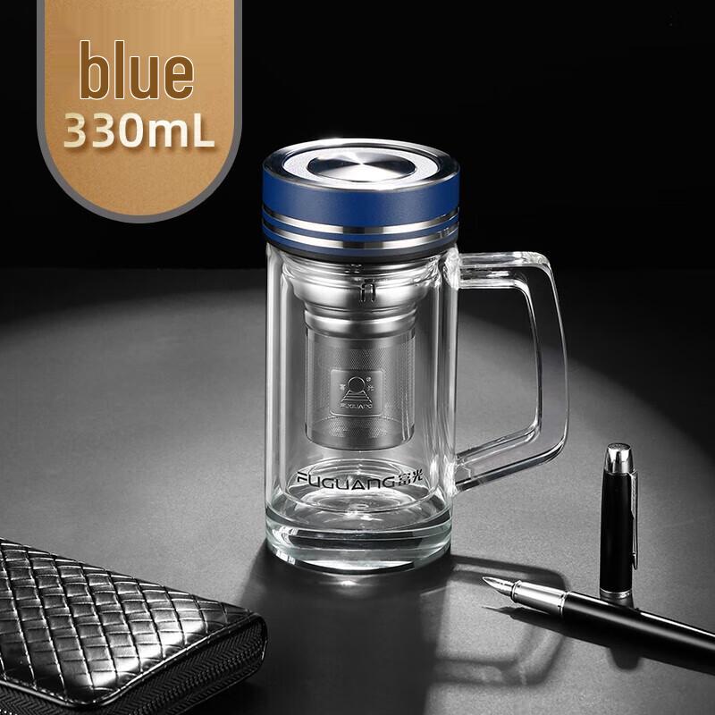 Fuguang Double-Wall Glass Tea Infuser Mug