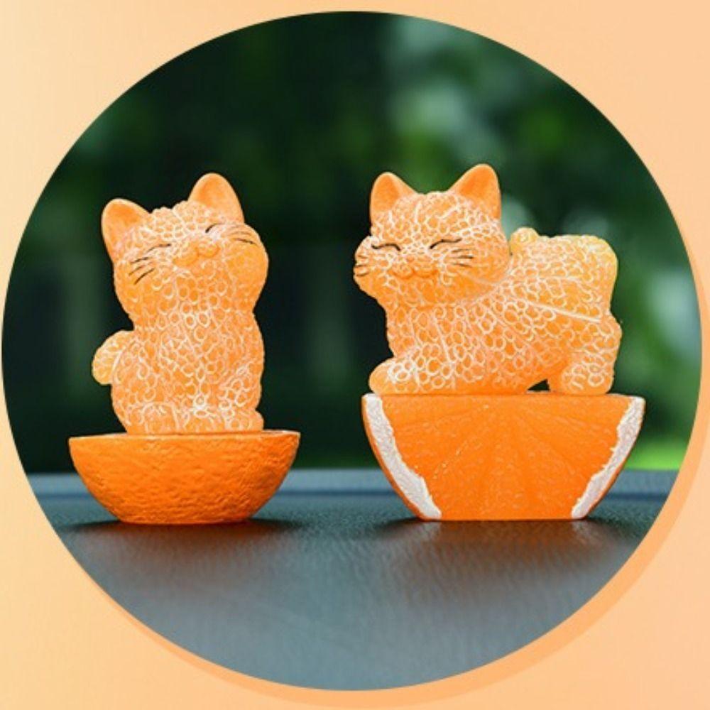 Orange Cat Car Interior Accessories Decoration Car Decor Cartoon Car Ornament  Desktop Ornaments