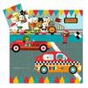DJECO Racing Car Jigsaw Puzzle featuring a racing car and rabbit. Perfect for ages 3-4, boys and girls, toddlers, babies, and preschoolers. A great