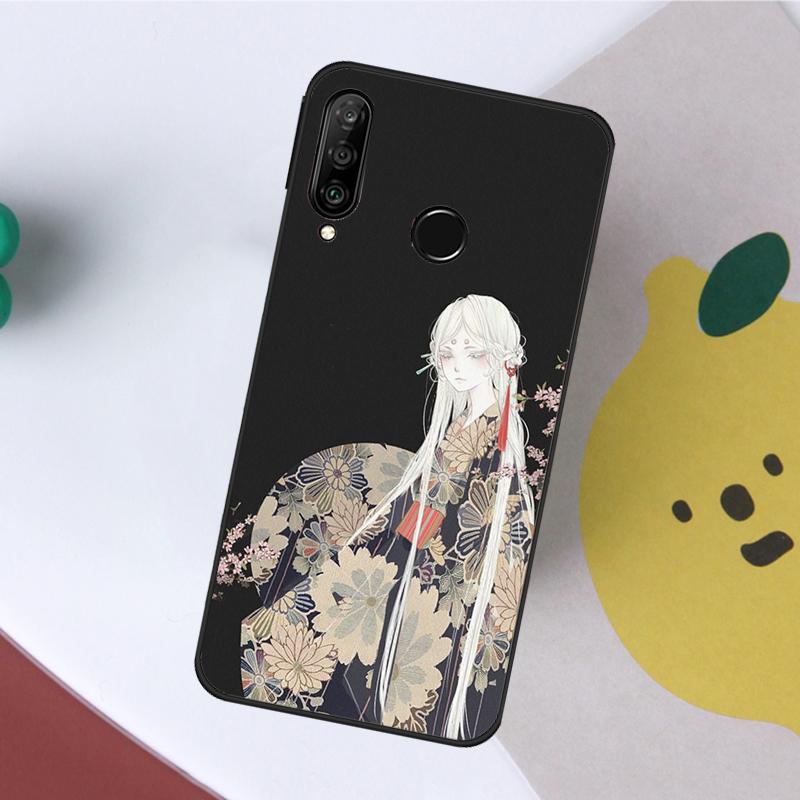 Japanische Kunst Kimono Tattoo Für Huawei Nova 5T 9 10 SE 7i 8i 11i 12i Y60 Y61 Y70 Y72 Y73 Y90 Y91 P20 P40 P30 Lite Hülle