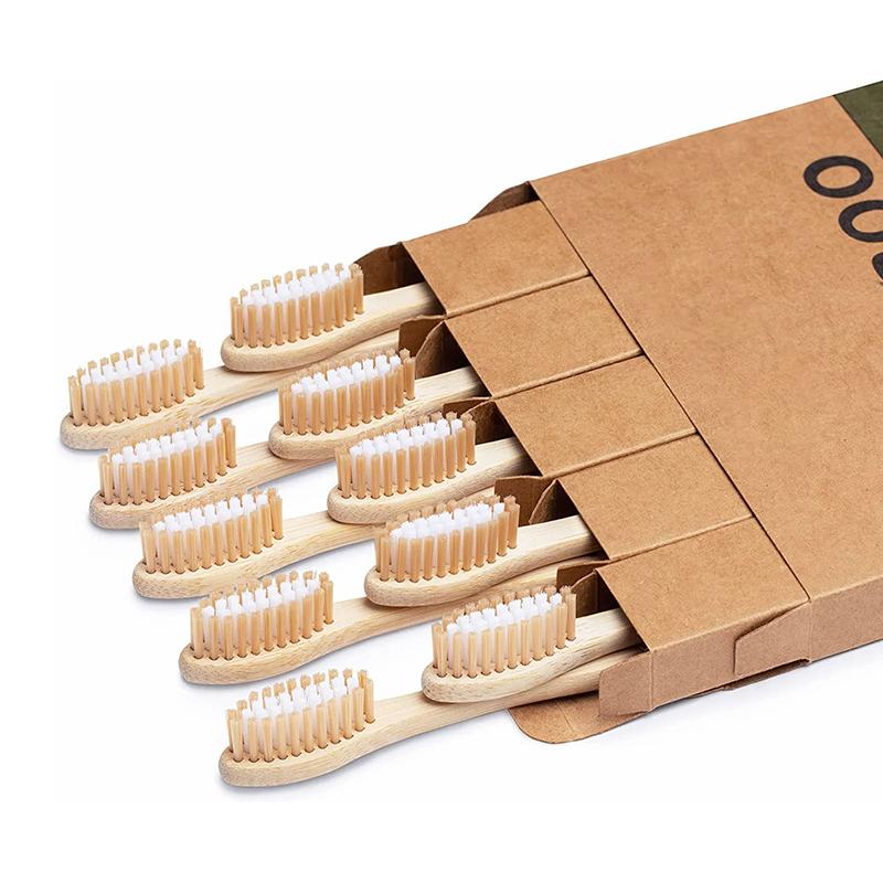 Custom Logo Biodegradable Recyclable Natural Wood Toothbrushes Adult Bristle Bamboo Toothbrush