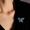 Blue Crystal Butterfly Brooch - An Elegant and Upscale Accessory for Your Clothing and Jewelry Collection.