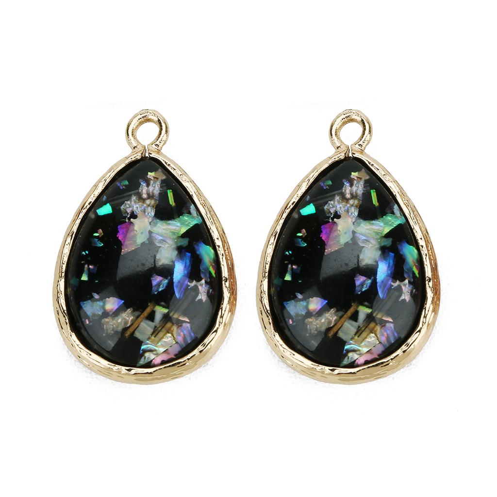 5Pcs/lot Resin Charm Beads Imitation Opal Water Drop Shape Pendant for Jewelry Making DIY Necklace Bracelet Earring Accessories
