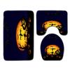 Halloween Shower Curtain Floor Mat Combination Four-Piece Set Bathroom Toilet Carpet Shower Room Foot Mat