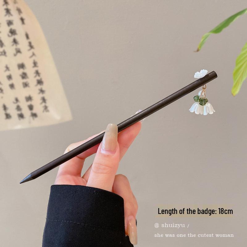 Elegant Retro Tassel Hairpin for Hanfu Updo - Women's Chinese Style Metal Hair Clip