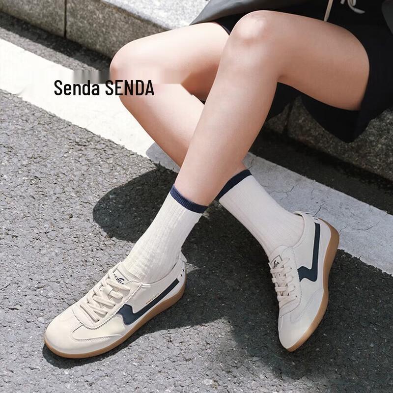 SENDA Women s Soy Milk German Trainer Casual Shoes 36