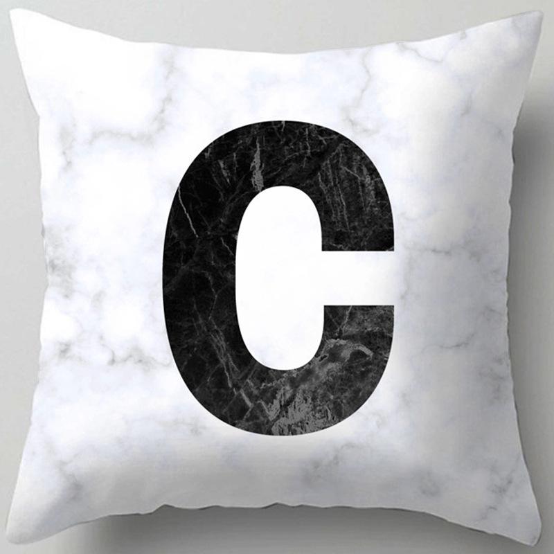 Marble Letter Print Pillowcase Decorative Pillow Sofa Cushion Cover Home Decor Pillowcase