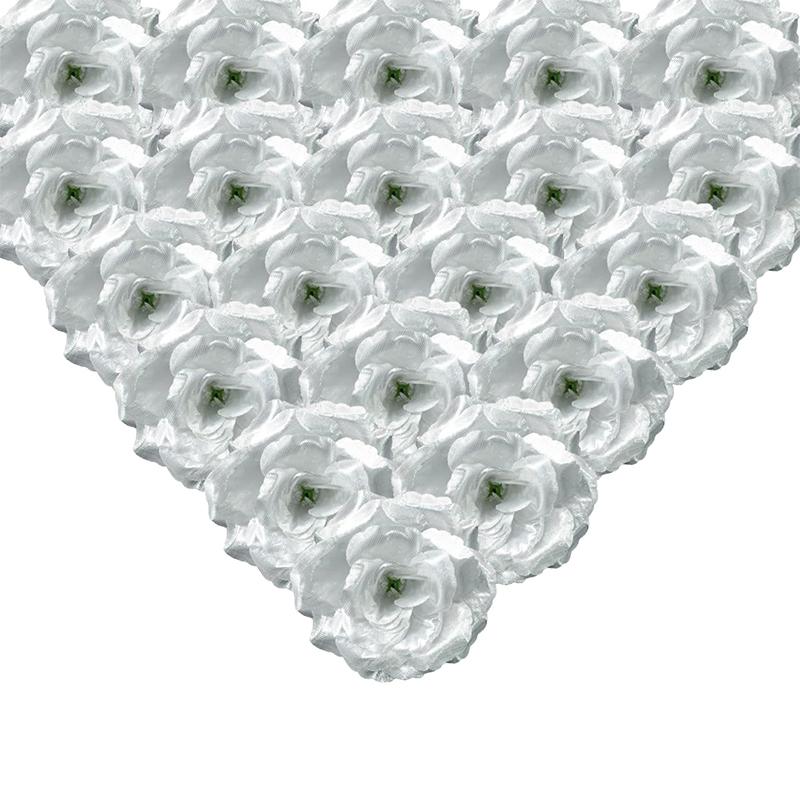 

5/10/20PC Gold Artificial Rose Heads for Cake Decorations Fake Fabric Rose Craft Heads Stemless Flower DIY Wedding Party Decor 5Pcs срібний