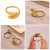 Qiong Yao 18K Gold Irregular Open Ring Set - Stylish Stainless Steel Finger Rings