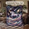 Underwater Sea Adventure Theme Throw Blanket Custom Name Text Personalized Blanket Soft Cozy Blanket for Home Sofa Bed