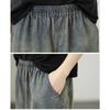 DIMANAF 2026 Été Nouveau Grande Taille Femmes Jeans Taille Élastique Imprimé Pantalon Long Lâche Décontracté Impression Denim Coton Pantalons Pantalon