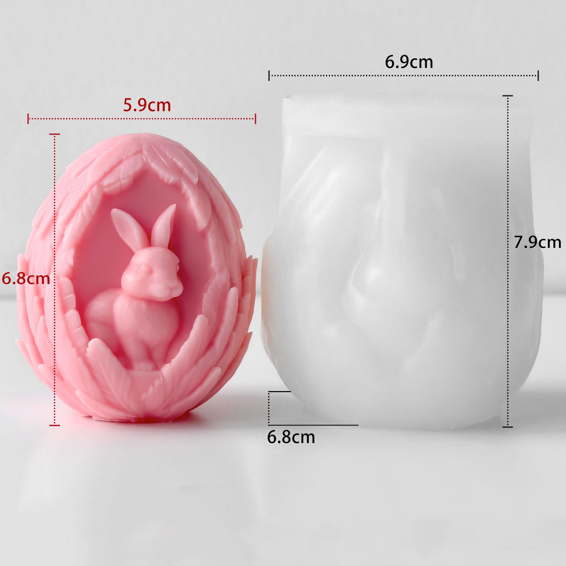 Scented Candle Mold Silicone Egg Shaped Mold Easter Bunny Candle Mold Creative For Gifts Diy Crafting Candle Making белый