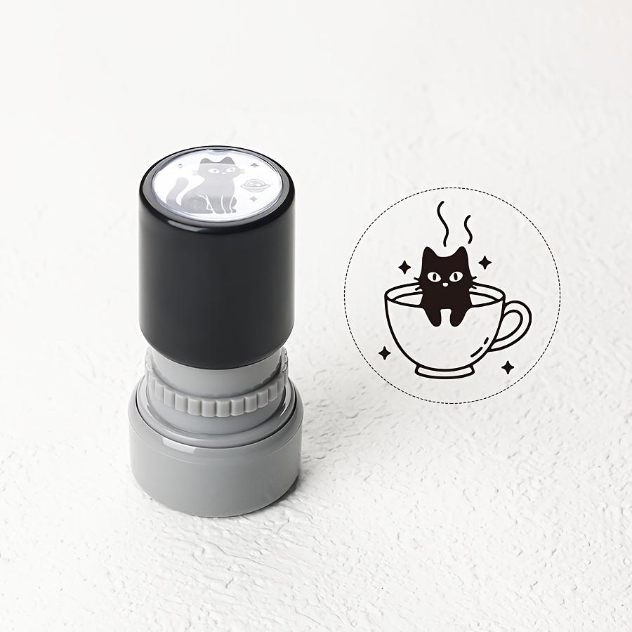 1 Set Cute Black Cat Photosensitive Stamps, Cartoon Cat Pattern Decorative Stamps for Scrapbooking, Notes and DIY Handmade Craft