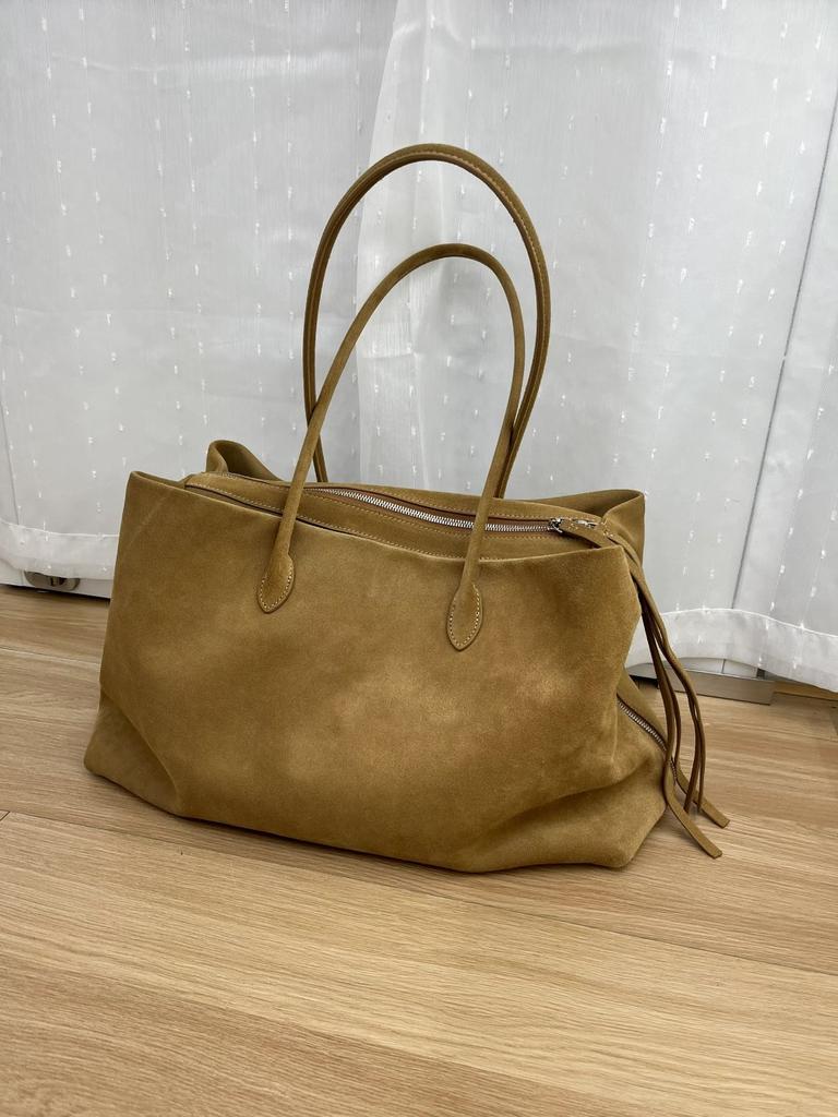 2025 Autumn and Winter Large Capacity Tote Bag Suede Leather Tote Women's Bag Minimalist Shoulder Underarm Cowhide Handbag