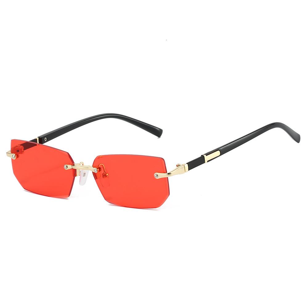 Frameless Square Women's Sunglasses - Trendy, Blue Light Blocking Glasses for Live Broadcasts
