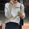Zipper Sweater Knitted Sweater Women's Loose Fit Outerwear Base Coat Jacket