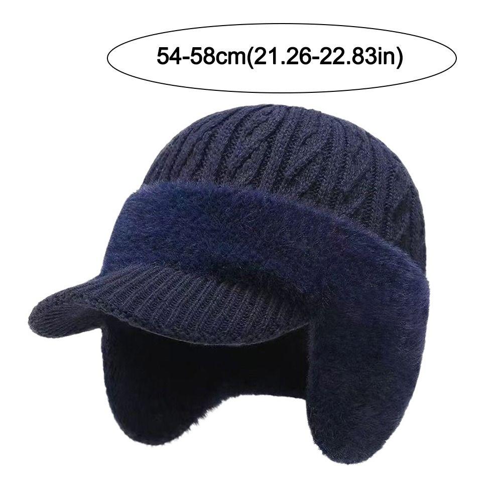 Warm Thermal Winter Hat Fleece Lined Baseball Cap Fashion Knit Beanie Hat Outdoor