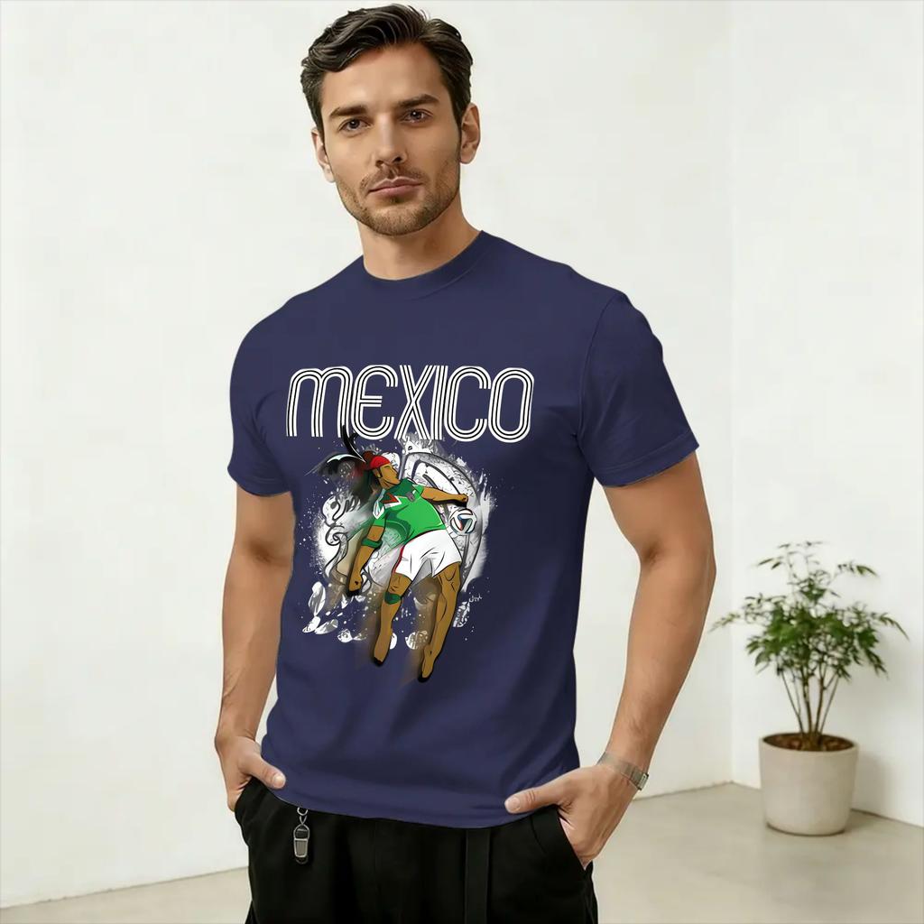 Mexico Soccer Fanart T Shirt for Unisex Pure Cotton Vintage TShirts Crewneck Tees Short Sleeve Clothing Printed