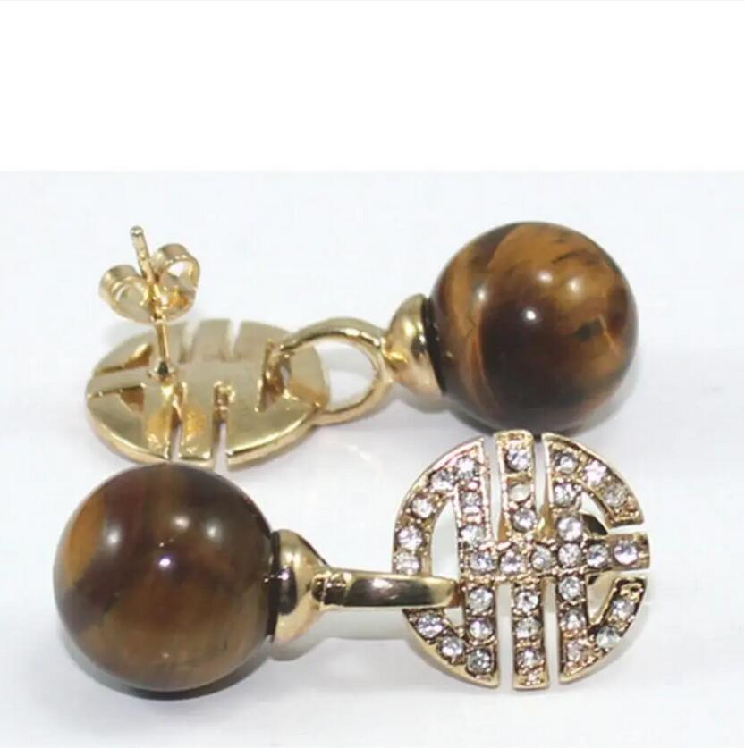 

Классическая серьга-подвеска «TIger Eye» из натурального нефрита
