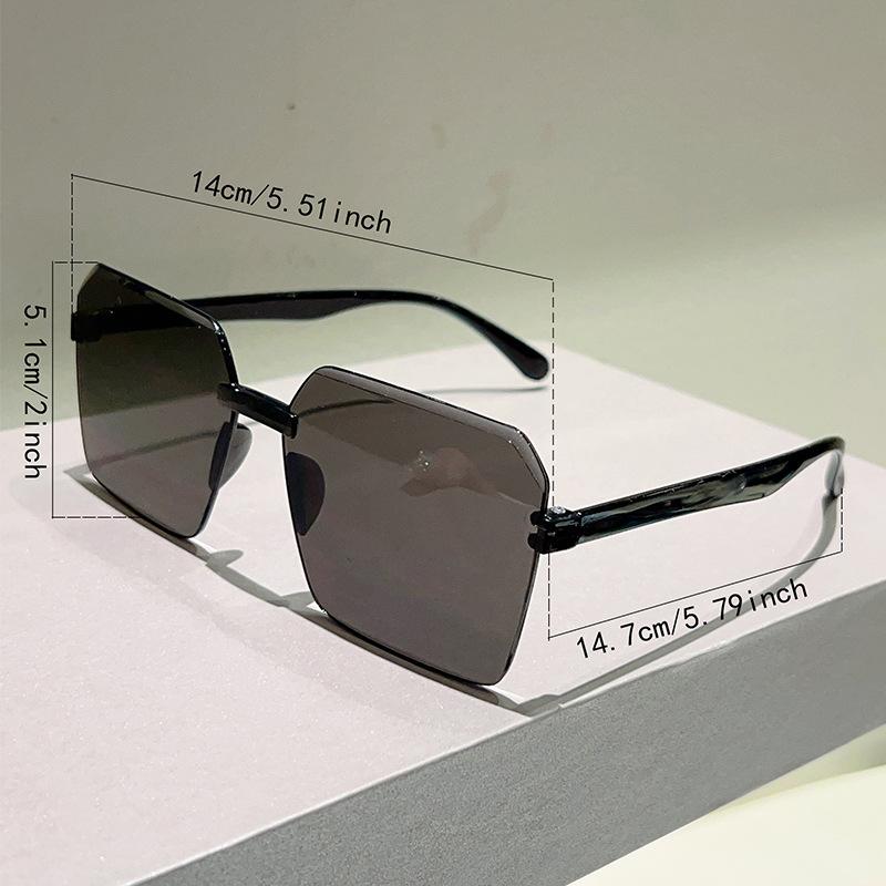 Non-polarized Fashion Vintage Square Rimless Sunglasses Men Women Gradient Outdoor Casual Party Gathering Eyeglasses