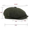 HT4834 Berets for Men Women Vintage Striped Wool Beret Hat Male Female Octagonal Beret Cap Adjustable Spring Autumn Ivy Flat Cap