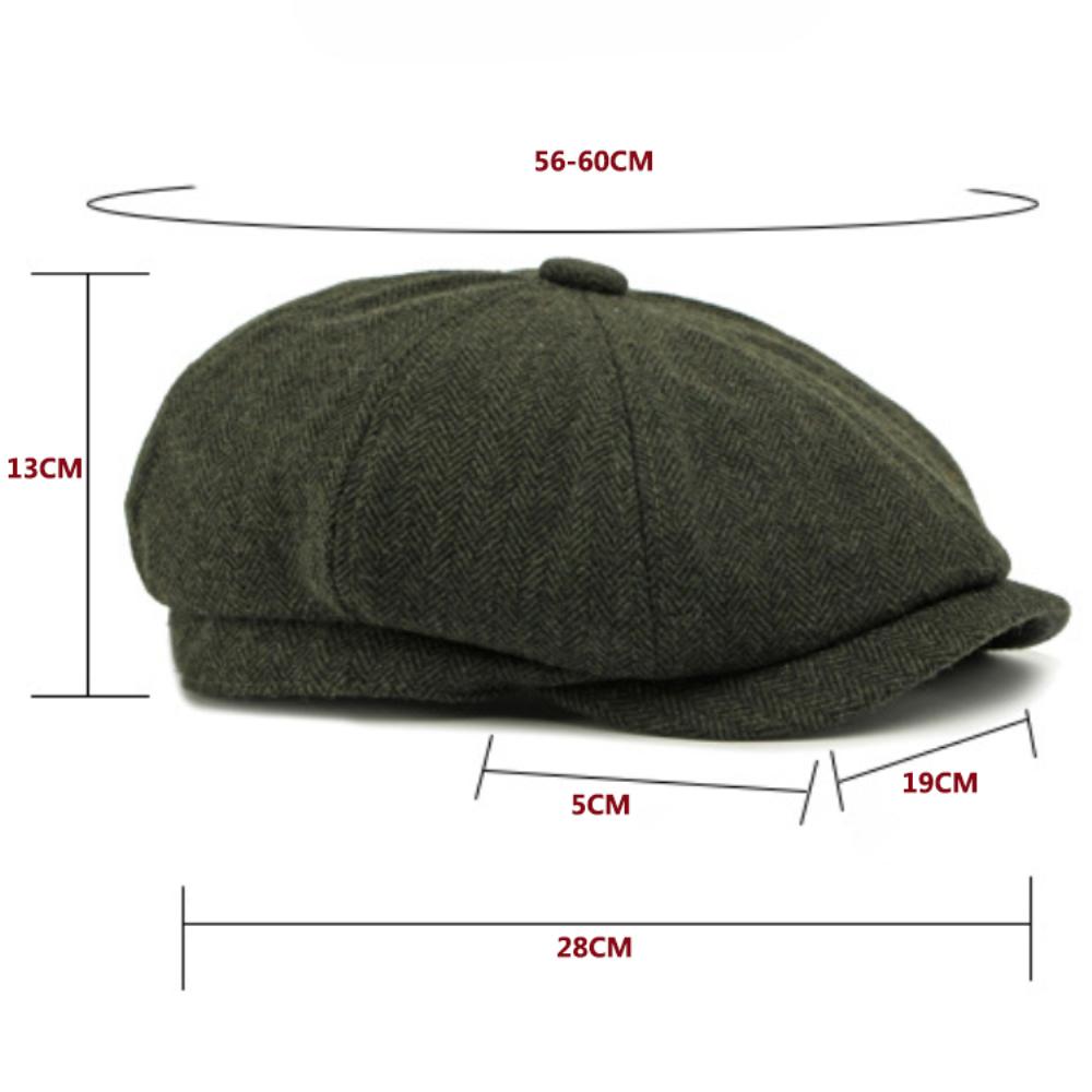 HT4834 Berets for Men Women Vintage Striped Wool Beret Hat Male Female Octagonal Beret Cap Adjustable Spring Autumn Ivy Flat Cap