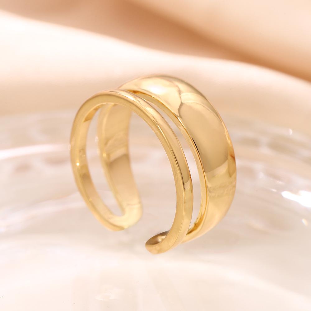 18K Open Minimalist Hollow Ring: Elegant, Versatile, High-End Design