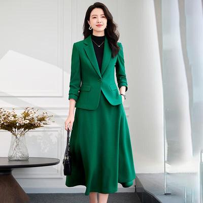 Conjunto de Traje de Negocios a Rayas para Mujer con Falda