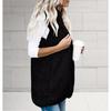 Gilet in Pile Senza Maniche con Cappuccio da Donna Autunno Inverno Monocolore con Tasca Gilet Casual alla Moda