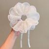 Kids French Lace Drawstring Scrunchies: Cute Hair Bows for Girls’ Bun Hairstyles, Soft Elastic Hair Ties for Toddlers’ Ponytails