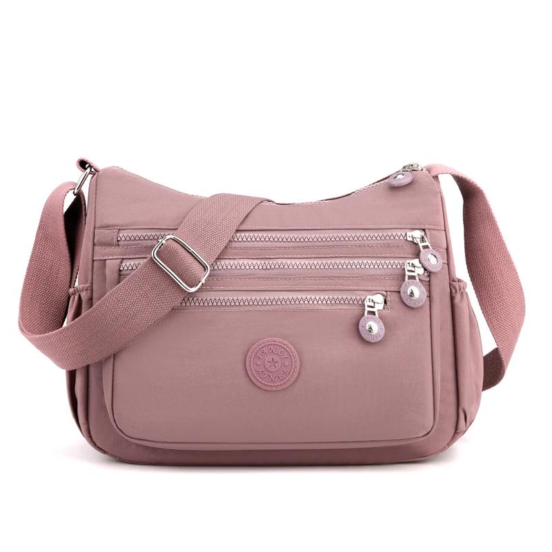 Women's multilayer nylon shoulder bag  feminine crossbody bag  simple crossbody bag  large capacity  fashionable