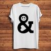 Peace Sign and Love Heart Printed Funny Tshirt Homme Unisex Summer Short Sleeve White Casual Tshirt Unisex Tee Breathable Print
