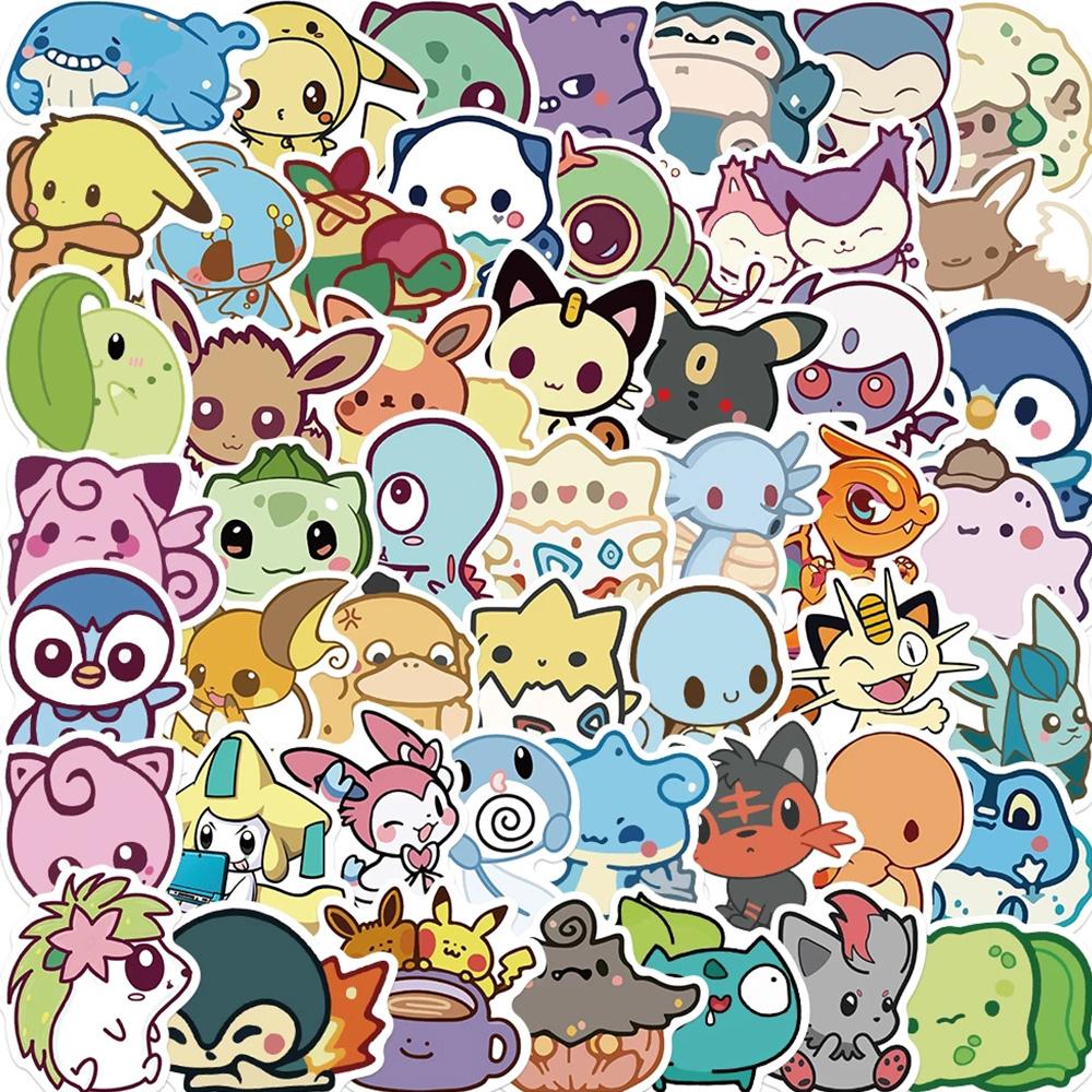 10/30/50pcs Kawaii Anime Pikachu Bulbasaur Stickers Cartoon Kids Sticker Toys Phone Diary Suitcase Cute Graffiti Decals
