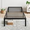 Bed Frame 90x200 Cm Metal, Sturdy Platform Bed with Headboard, Noiseless, Easy Assembly, No Box Spring Needed, Ideal for Couples & Guest Rooms