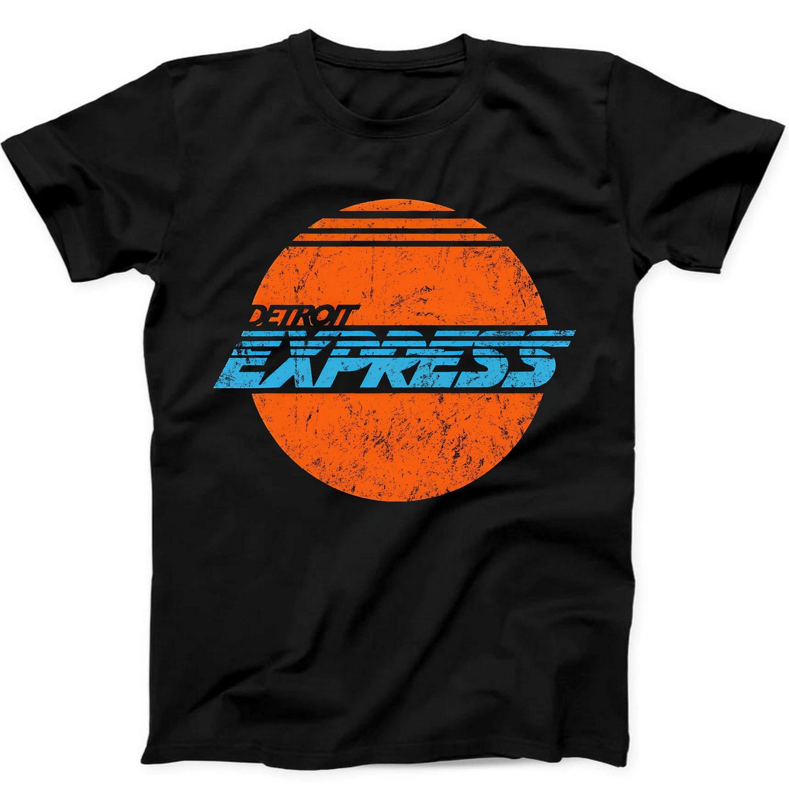 Detroit Express 70s Soccer Football Team Retro Gift Tee Black T Shirt 502 4XL