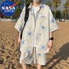 NASA MARVEL Men's Breathable Polo Shirt & Shorts Set
