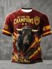 Motorcycle Men's Spain We Are The Champions 2026 Print Celebrate España Football Printed T-shirt Spain Football Cultural T-Shirt
