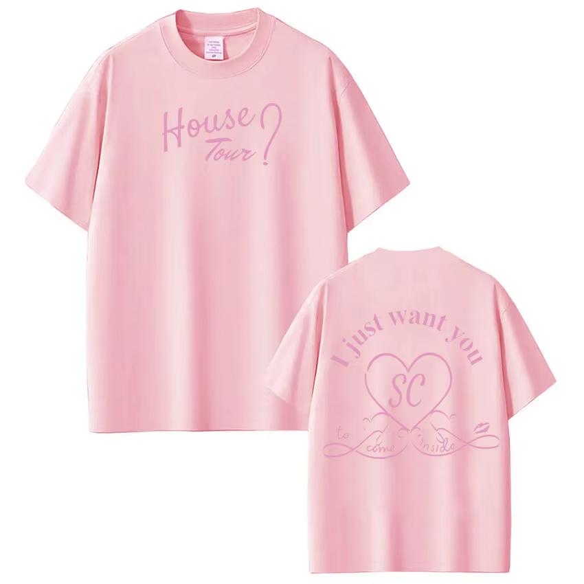 House Tour Sabrina Carpenter I Just Want You Fashion Print Tshirt Men Women pure Cotton Tshirts Summer Aesthetic Tshirts