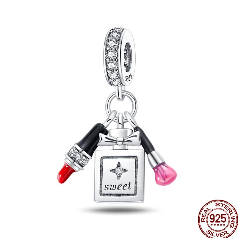 New Copper Lipstick High Heels Cosmetics Exquisite Fashion Beaded Beads Suitable For Pan Original Bracelet Diy