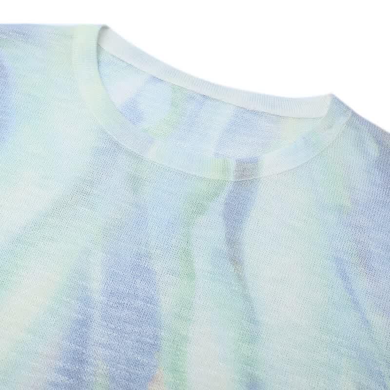 Women's Summer Lightweight Tie-Dye Knit Top