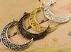 10pcs/lot 41x30mm Vintage Metal Alloy Hollow Moon Charms Jewelry Pendants Findings DIY Jewelry Making Accessories Wholesale