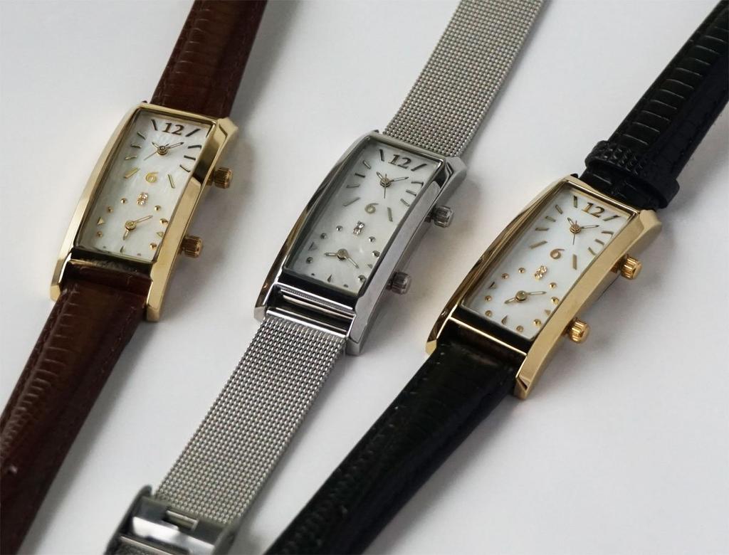 GRANDEUR Hodinky Dual Time Tenký řemínek z nerezové oceli GSX048W11 Lehký 45g [GRANDEUR] Dámské