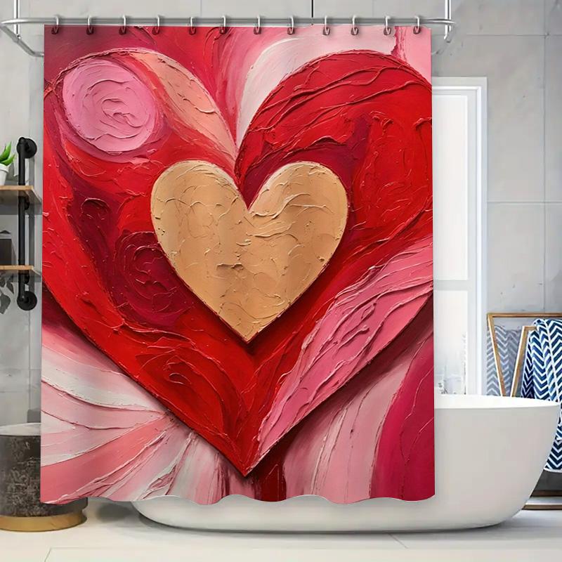 Abstraktes Herz Kunst Duschvorhang Für Badezimmer Dekoration