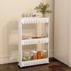 3-Tier Slim Rolling Cart Kitchen Storage Organizer Mobile Utility Cart Laundry Bathroom Small Spaces