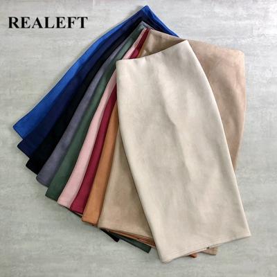 Høst vinter dame elegant semsket slire midi skjørt høy midje solid elegant omslagsskjørt Rygg splitt blyant skjørt