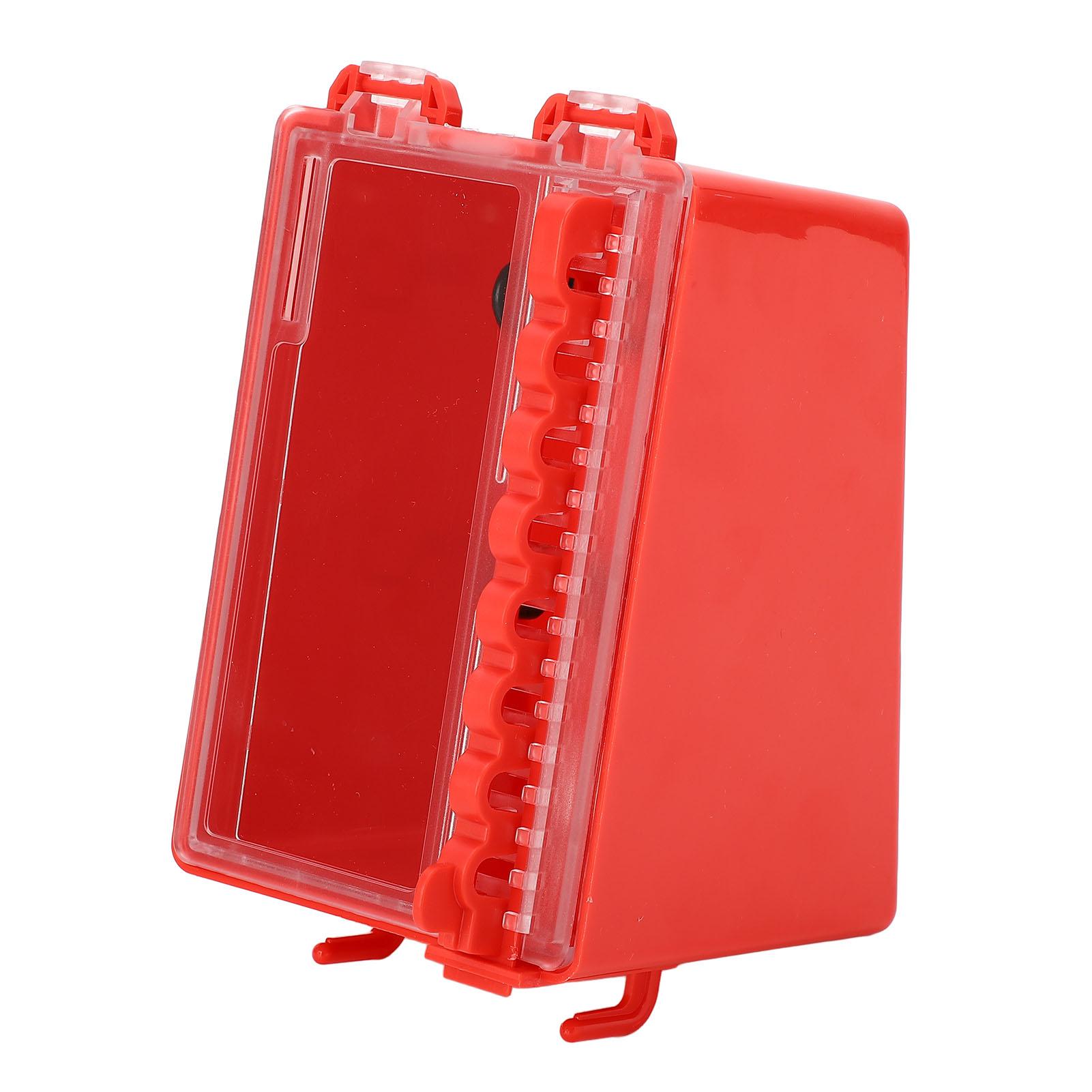 

Lockout Tagout Box Portable Wall Mount Group Lock 8 Hole Key Station with Transparent Panel