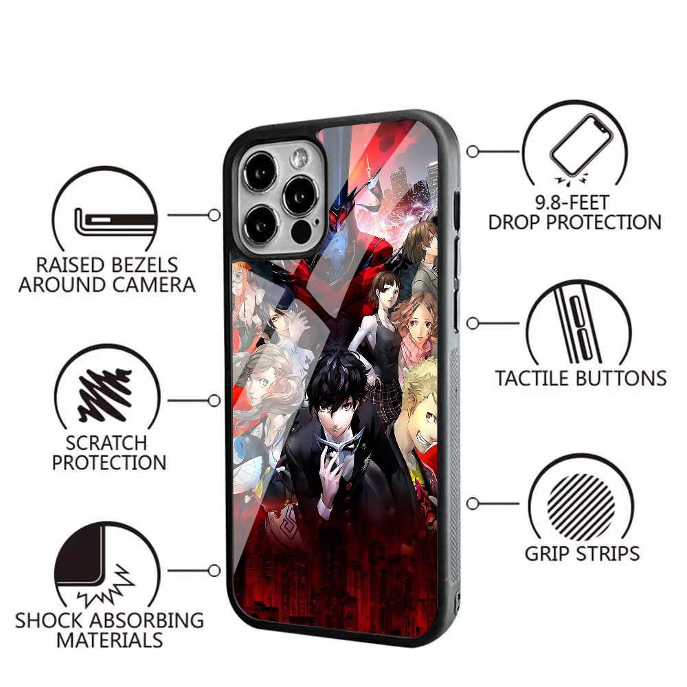P-Persona 5 Anime Phone Case For IPhone 16 15 14 13 Pro Max 11 12 Mini Alex Mirror For Magsafe Wireless Charging Cover